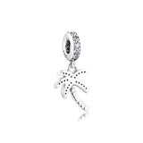 925 Silver Palm Tree Dangle Bead for European Charm Bracelets