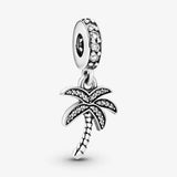925 Silver Palm Tree Dangle Bead for European Charm Bracelets