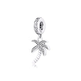 925 Silver Palm Tree Dangle Bead for European Charm Bracelets