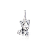 Bull Terrier Puppy Bead 925 Sterling Silver Charm for Europe Bracelets