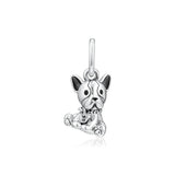 925 Silver Bulldog Puppy Charm Bead for European Bracelets