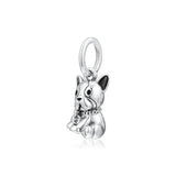 925 Silver Bulldog Puppy Charm Bead for European Bracelets
