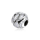 European Charm Bracelet Beads 925 Silver Swirling Lines