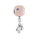Europe Charms Bracelets Elephant & Pink Balloon Dangle Beads 925 Sterling Silver