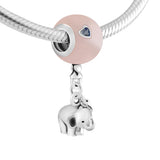 Europe Charms Bracelets Elephant & Pink Balloon Dangle Beads 925 Sterling Silver