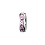 Europe Charms Bracelets Eternity Beads Blush Pink Crystal 925 Sterling Silver