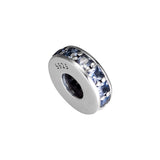 925 Sterling Silver Eternity Beads with Sky Crystal for Europe Charms Bracelets