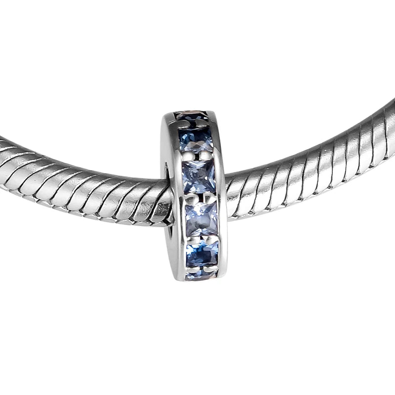 925 Sterling Silver Eternity Beads with Sky Crystal for Europe Charms Bracelets