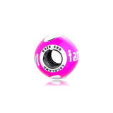 Family Love Beads Pink Enamel 925 Silver Charm for Bracelets