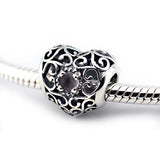 February Signature Heart Beads with Amethyst 925 Sterling Silver
