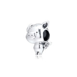 European Flying Pig Bead 925 Sterling Silver Charm for Bracelets