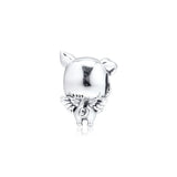 European Flying Pig Bead 925 Sterling Silver Charm for Bracelets