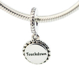 925 Silver Football Dangle Bead for European Charms Bracelets