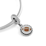 925 Silver Football Dangle Bead for European Charms Bracelets