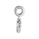 Heart Beads Clear CZ 925 Silver for Europe Bracelets
