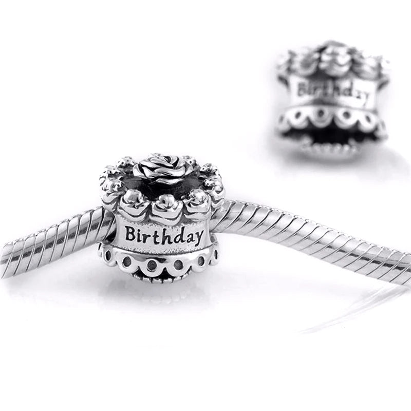 Europe Charms Bracelets Happy Birthday Beads 925 Sterling Silver