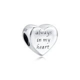 Heart Beads Clear CZ 925 Sterling Silver Jewelry