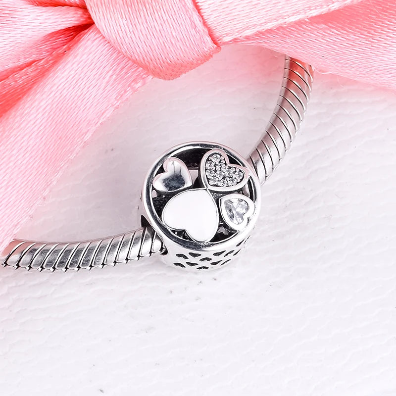 Hearts of Love Beads 925 Sterling Silver European Charms Bracelets