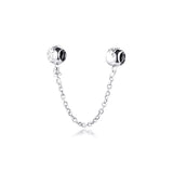 925 Sterling Silver Love Always Safety Chain Bead for Europe Charms Bracelets