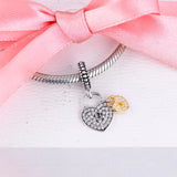 925 Silver Love Locks Beads for Europe Charms Bracelets with CZ