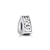 925 Sterling Silver Love Spacer Beads for Europe Charms Bracelets