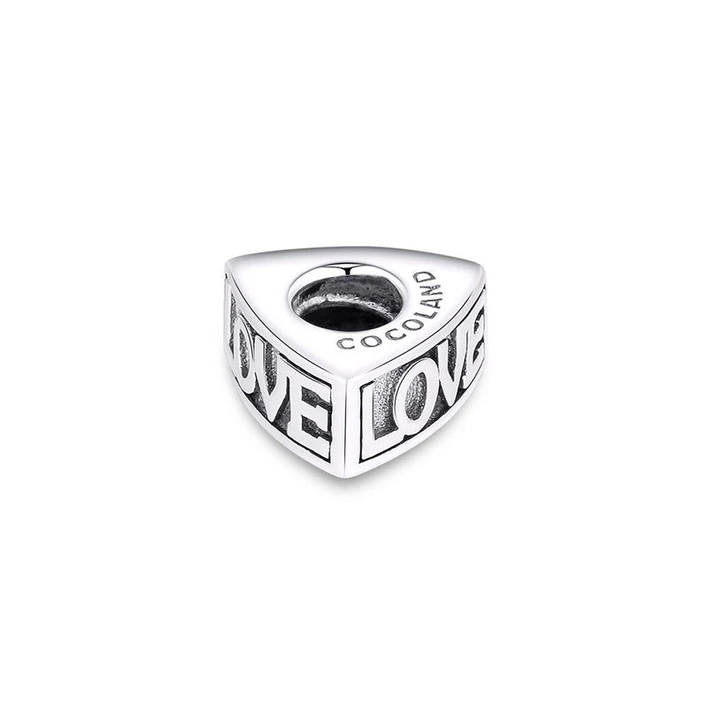 925 Sterling Silver Love Spacer Beads for Europe Charms Bracelets