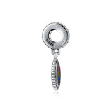 925 Sterling Silver Mouse Rainbow Dangle Bead for Europe Charms Bracelets