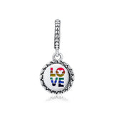 925 Sterling Silver Mouse Rainbow Dangle Bead for Europe Charms Bracelets