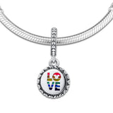 925 Sterling Silver Mouse Rainbow Dangle Bead for Europe Charms Bracelets