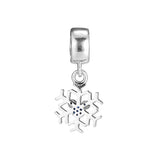 Sterling Silver Mouse Snowflake Charm Bead for European Bracelets