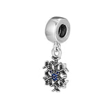 Sterling Silver Mouse Snowflake Charm Bead for European Bracelets