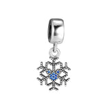Sterling Silver Mouse Snowflake Charm Bead for European Bracelets