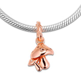 925 Sterling Silver Rose Sparkling Mushrooms Beads Fits Europe Charms Bracelets