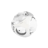 Sterling Silver Radiant Droplet Bead with Clear Crystal