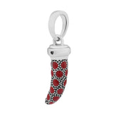 925 Sterling Silver Red Italian Horn Dangle Bead for Europe Charms Bracelets
