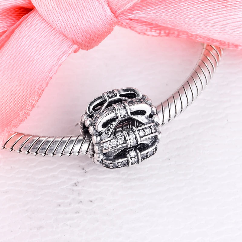 Shimmering Sentiments Beads with Clear CZ 925 Sterling Silver Jewelry