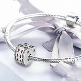 Sparkling Arcs Of Love Clip Beads with Clear CZ 925 Silver