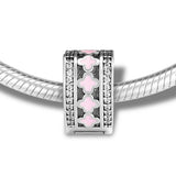 Sparkling Arcs Of Love Clip Beads with Clear CZ 925 Silver