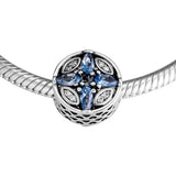 Sterling Silver Frost Charms Bracelet with Crystal Beads