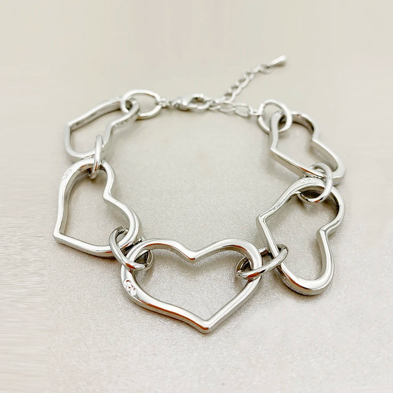 Peach Heart Bracelets x5 Women's Creative Jewelry Bijoux