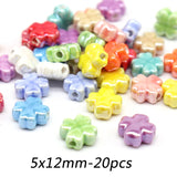 Colorful Flower Ceramic Beads 12X5.5mm for Jewelry Making