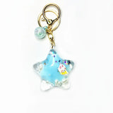 Star Rabbit Floating Car Key Chain Quicksand Key Rings Bag Pendant