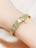 Stainless Steel Star Circle Bracelet European American Jewelry