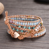 5 Strands Amazonite Stones Wrap Bracelets for Women