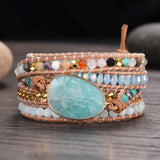 5 Strands Amazonite Stones Wrap Bracelets for Women