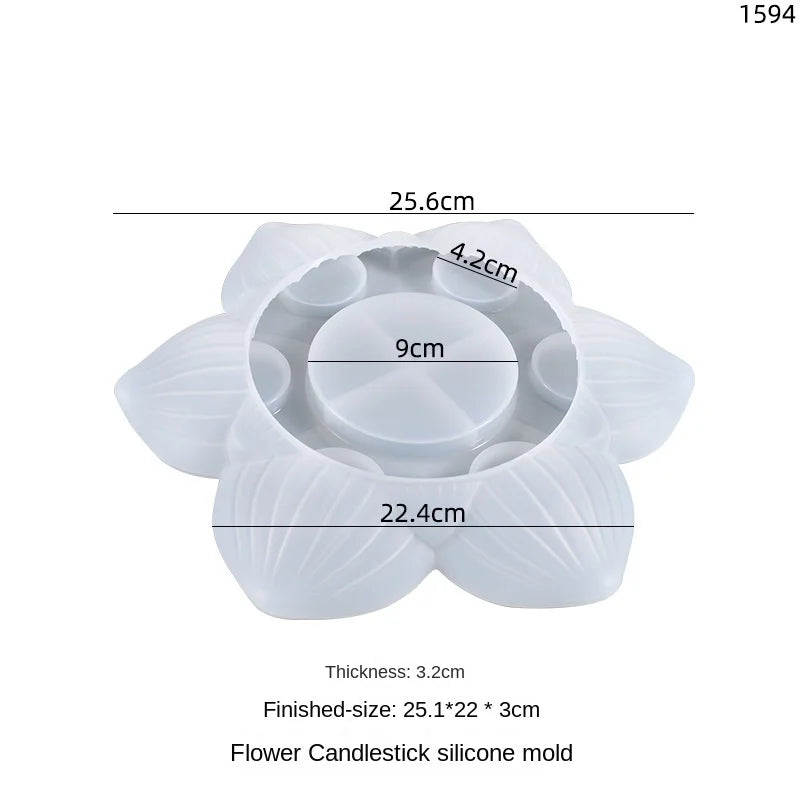 5 Petal Flower Silica Gel Mold for Epoxy Resin Candle Tray