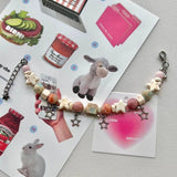 Star Charm Chain Bracelet Double Layer Beaded Statement Jewelry