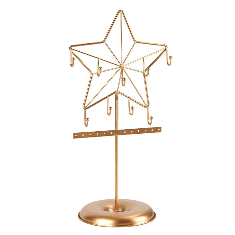 5-Point Star Cloud Jewelry Frame with Removable Necklace Earring Bracelet Hanger
