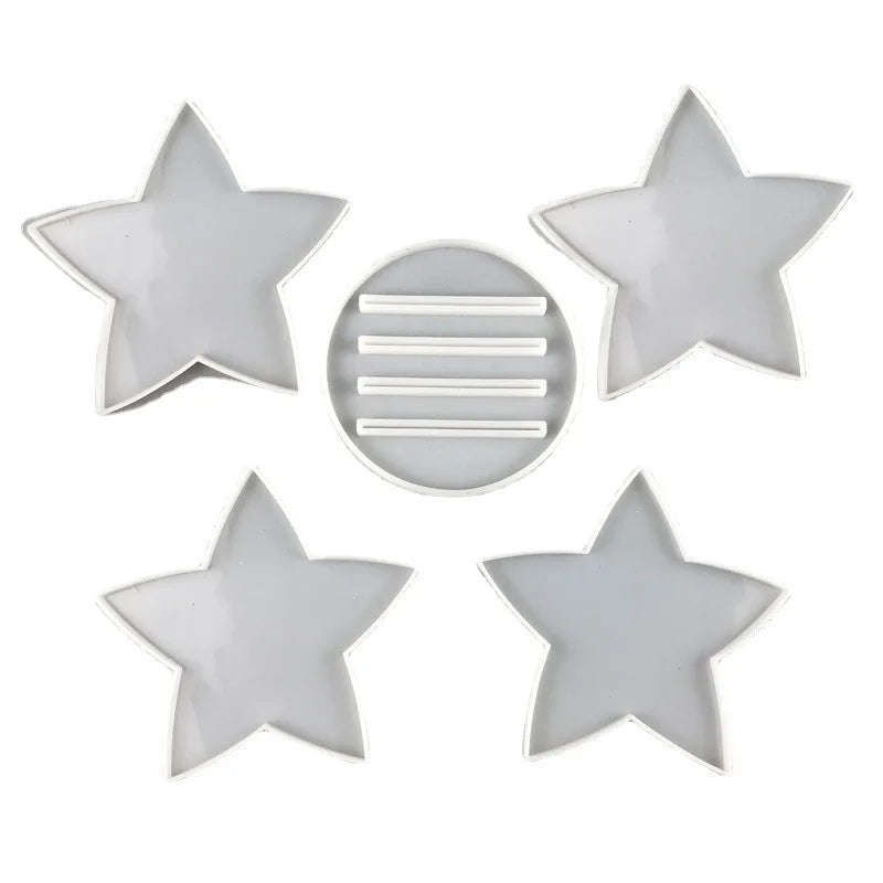 5-Pointed Star Coaster Bracket Silicone Mold DIY Epoxy Resin Mold