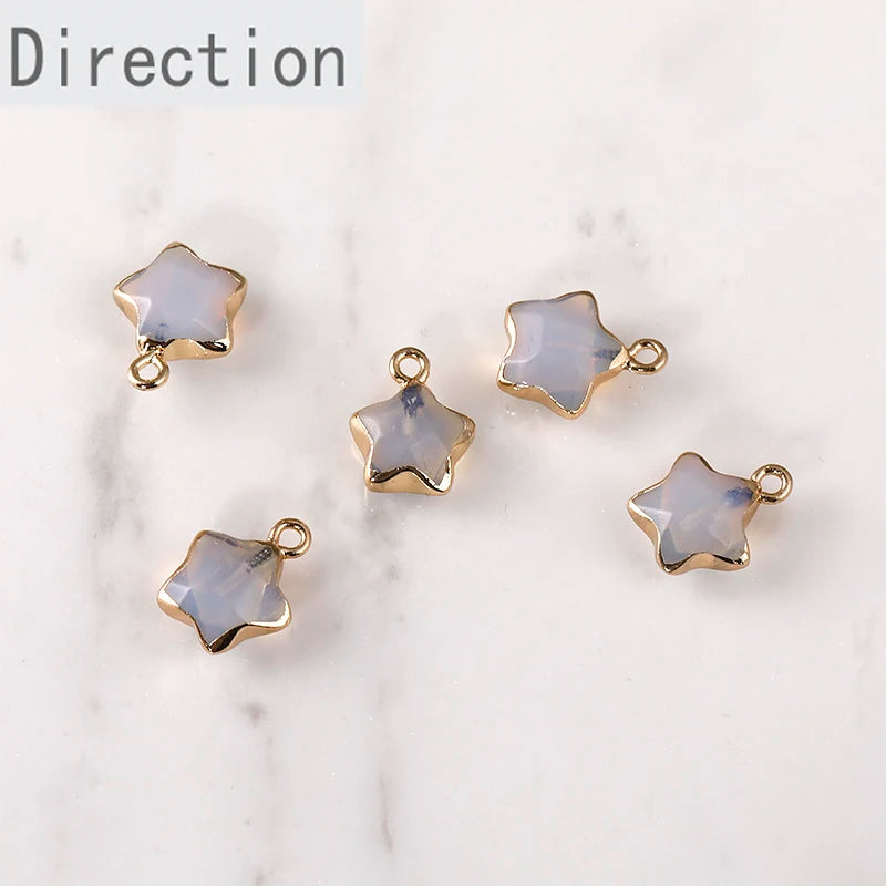 Natural Crystal Jade Phnom Penh Star Pendant DIY Necklace Bracelet